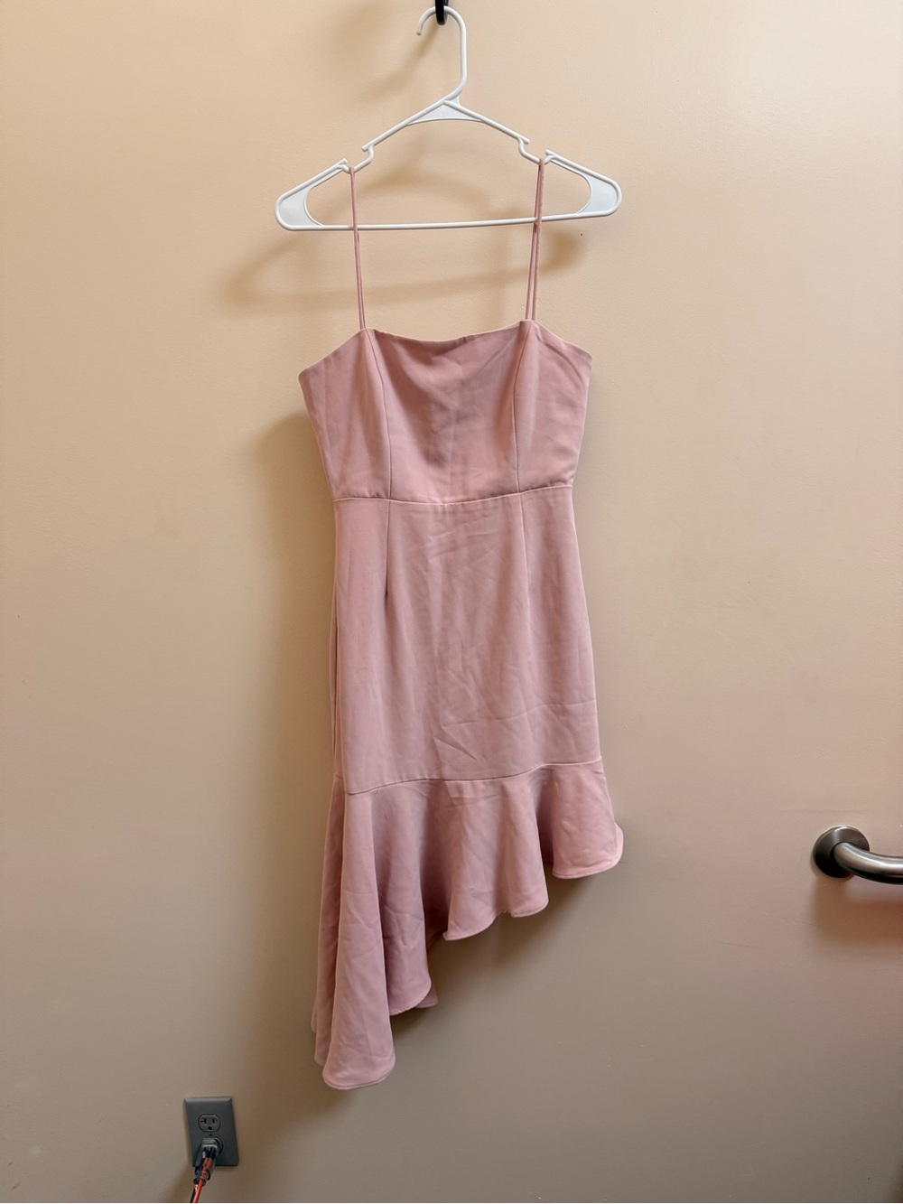 superdown Dusty Rose Asymmetrical Slip Dress